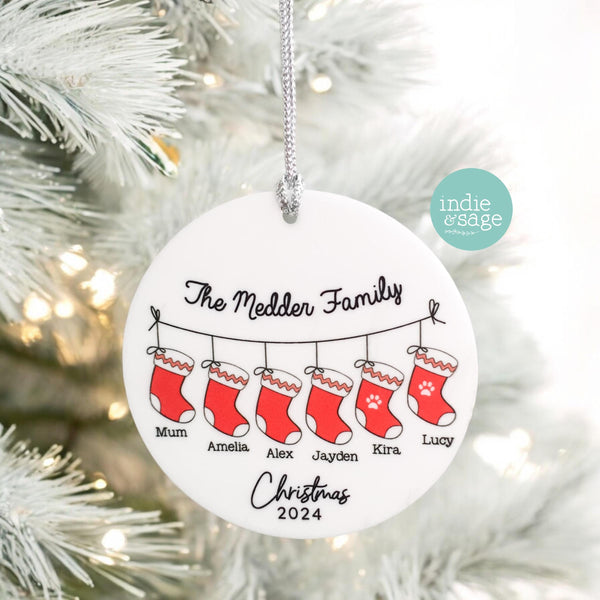Personalised Family Christmas Tree Ornament, Family Christmas Ornament Christmas 2024 First Christmas Ornament Christmas Tree Decoration