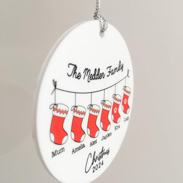Personalised Family Christmas Tree Ornament, Family Christmas Ornament Christmas 2024 First Christmas Ornament Christmas Tree Decoration
