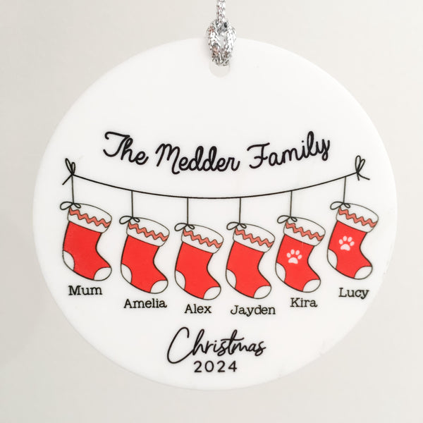 Personalised Family Christmas Tree Ornament, Family Christmas Ornament Christmas 2024 First Christmas Ornament Christmas Tree Decoration