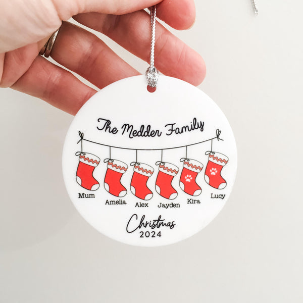 Personalised Family Christmas Tree Ornament, Family Christmas Ornament Christmas 2024 First Christmas Ornament Christmas Tree Decoration
