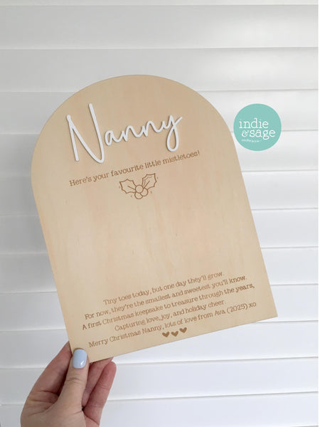Christmas Newborn Footprint Plaque, Christmas Keepsake for First Christmas, From Your Favourite Mistletoes