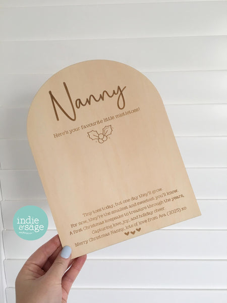 Christmas Newborn Footprint Plaque, Christmas Keepsake for First Christmas, From Your Favourite Mistletoes
