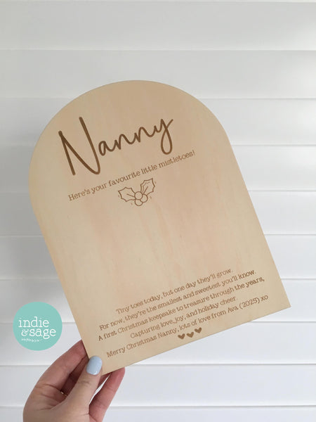 Christmas Newborn Footprint Plaque, Christmas Keepsake for First Christmas, From Your Favourite Mistletoes