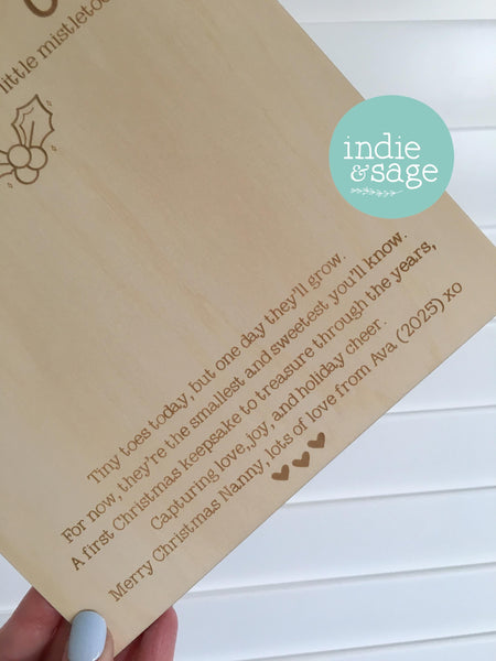 Christmas Newborn Footprint Plaque, Christmas Keepsake for First Christmas, From Your Favourite Mistletoes
