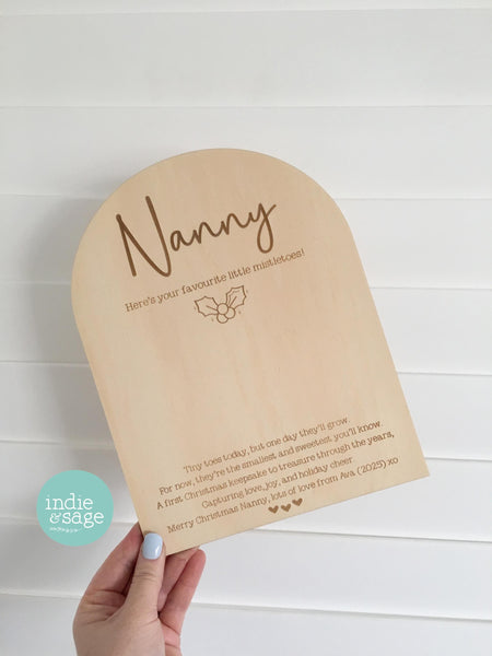 Christmas Newborn Footprint Plaque, Christmas Keepsake for First Christmas, From Your Favourite Mistletoes