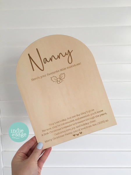 Christmas Newborn Footprint Plaque, Christmas Keepsake for First Christmas, From Your Favourite Mistletoes