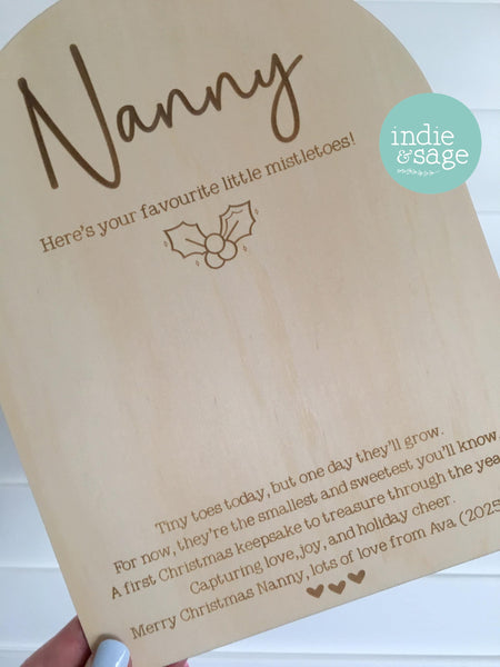 Christmas Newborn Footprint Plaque, Christmas Keepsake for First Christmas, From Your Favourite Mistletoes