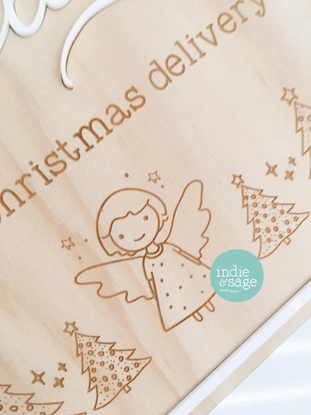 Christmas Eve Box Sign for Girls | Personalised Christmas Box/Crate Sign | Special Delivery Plaque, Girls Christmas