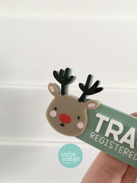 Work Name Badge Christmas Designs - Reindeer Work Name Badge - Christmas Work Name Badge - Christmas Staff Badge