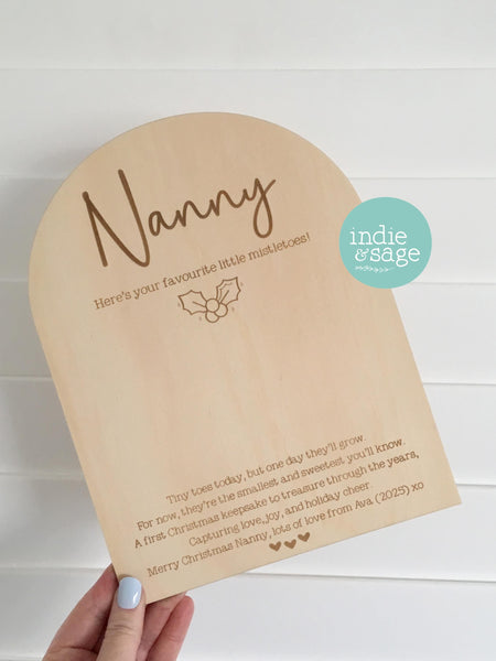 Christmas Newborn Footprint Plaque, Christmas Keepsake for First Christmas, From Your Favourite Mistletoes