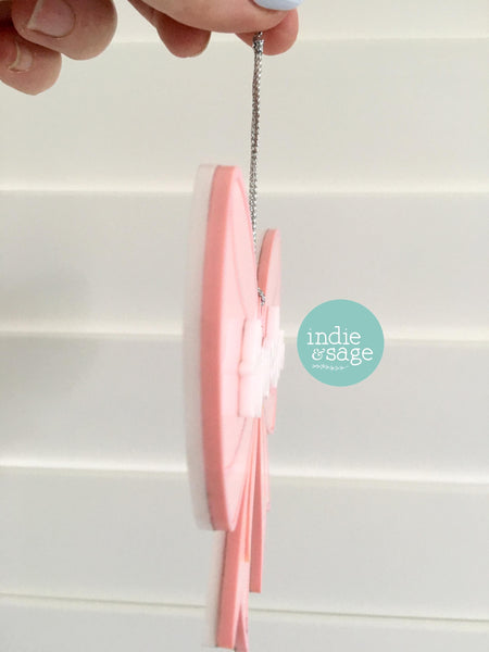 Pink Christmas Decorations - Personalised Bow Christmas Ornament - First Christmas Ornament