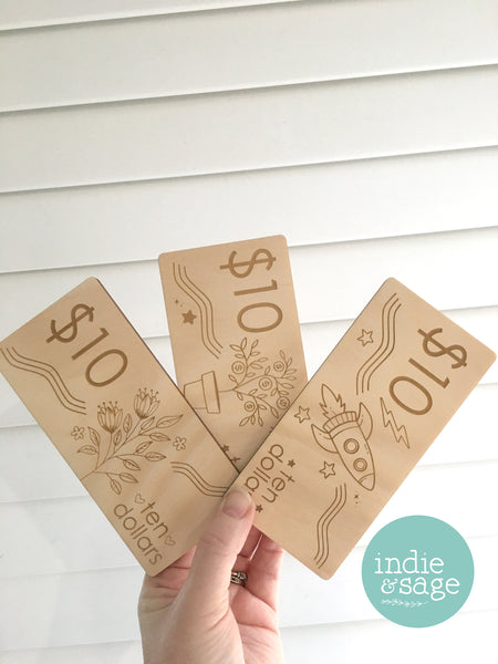 Personalised Kids Cafe and Drinks Menu (Eftpos Card & Play Money Add On Available)