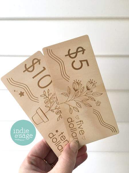 Personalised Kids Cafe and Drinks Menu (Eftpos Card & Play Money Add On Available)