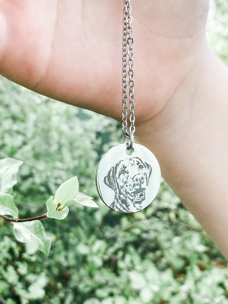 Custom Pet Portrait Necklace / Custom Dog Portrait / Custom Cat Portrait Necklace