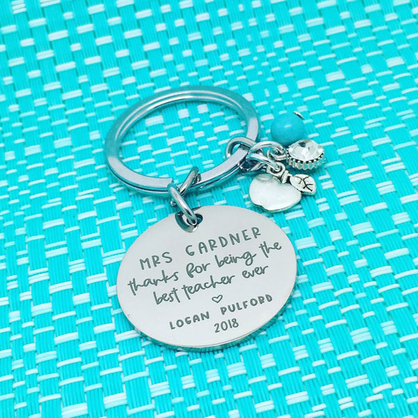 Best Teacher Ever Personalised Keyring (Personalised Teacher Gift, End of Year Gift, Gift for Teacher)