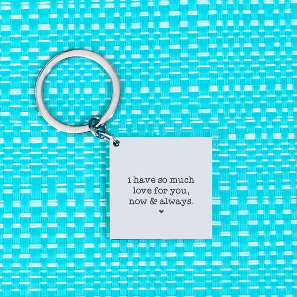 Personalised Calendar Anniversary keyring , square shaped (choose your month and year)