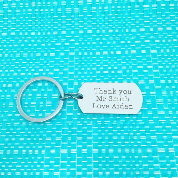 Teach Love Inspired Double Sided Personalised Keyring (add your message to the back)