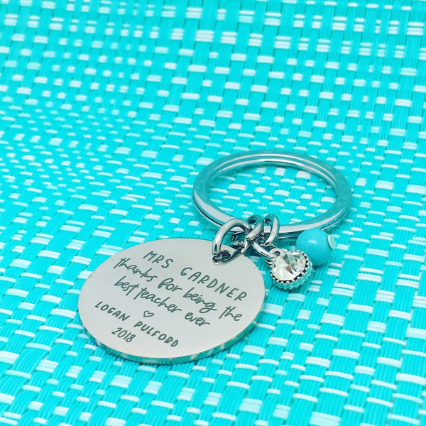 Best Teacher Ever Personalised Keyring (Personalised Teacher Gift, End of Year Gift, Gift for Teacher)