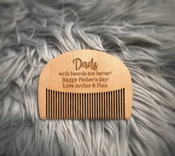 Dads With Beards Are Better, Happy Fathers Day Personalised Comb (Change Daddy to any other name), Cute Fathers Day Gift Idea!