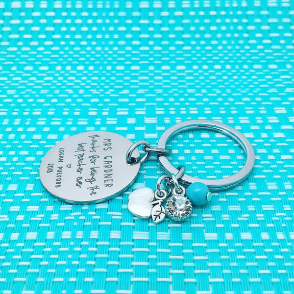 Best Teacher Ever Personalised Keyring (Personalised Teacher Gift, End of Year Gift, Gift for Teacher)