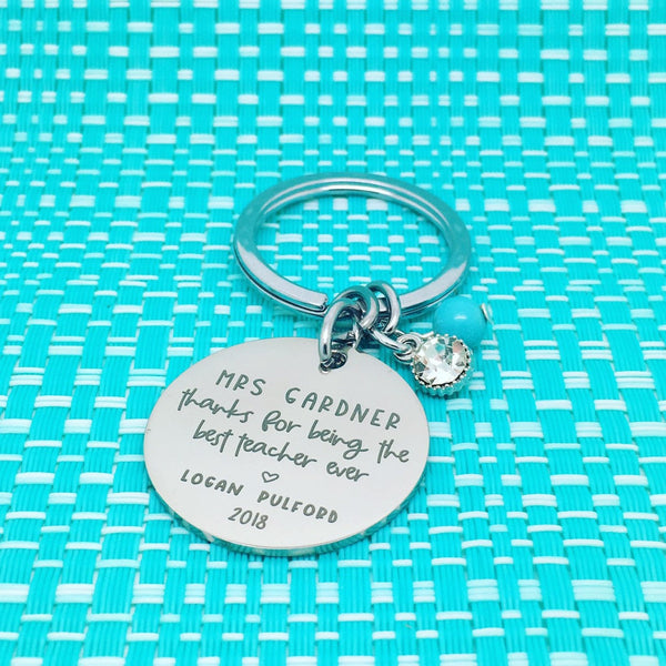 Best Teacher Ever Personalised Keyring (Personalised Teacher Gift, End of Year Gift, Gift for Teacher)