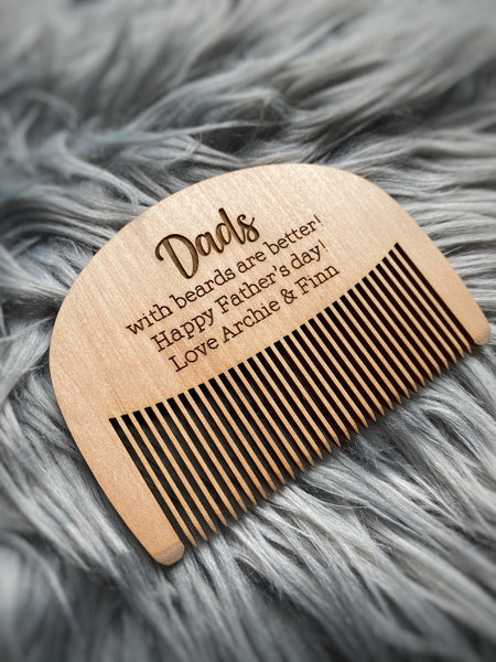 Dads With Beards Are Better, Happy Fathers Day Personalised Comb (Change Daddy to any other name), Cute Fathers Day Gift Idea!