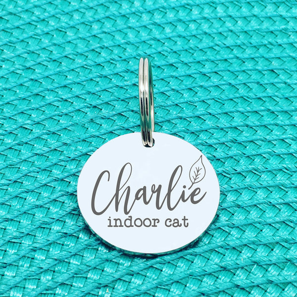 Personalised Pet Tag, Autumn Leaf Design (Personalised Cat Tag)