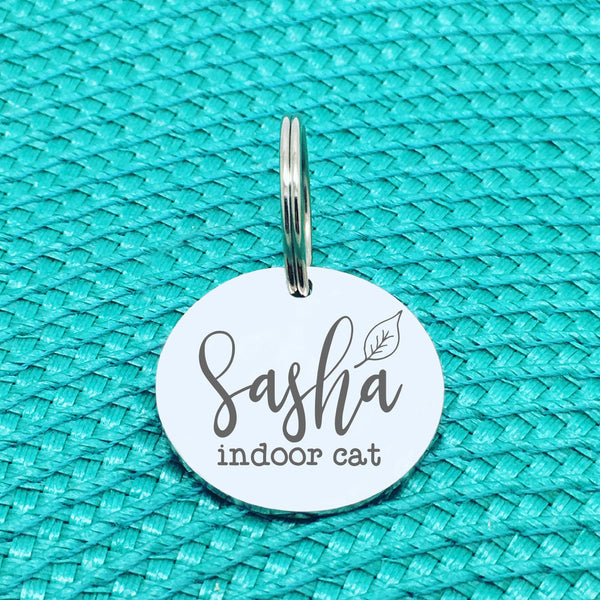 Personalised Pet Tag, Autumn Leaf Design (Personalised Cat Tag)