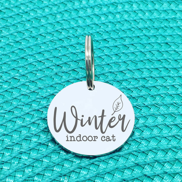 Personalised Pet Tag, Autumn Leaf Design (Personalised Cat Tag)
