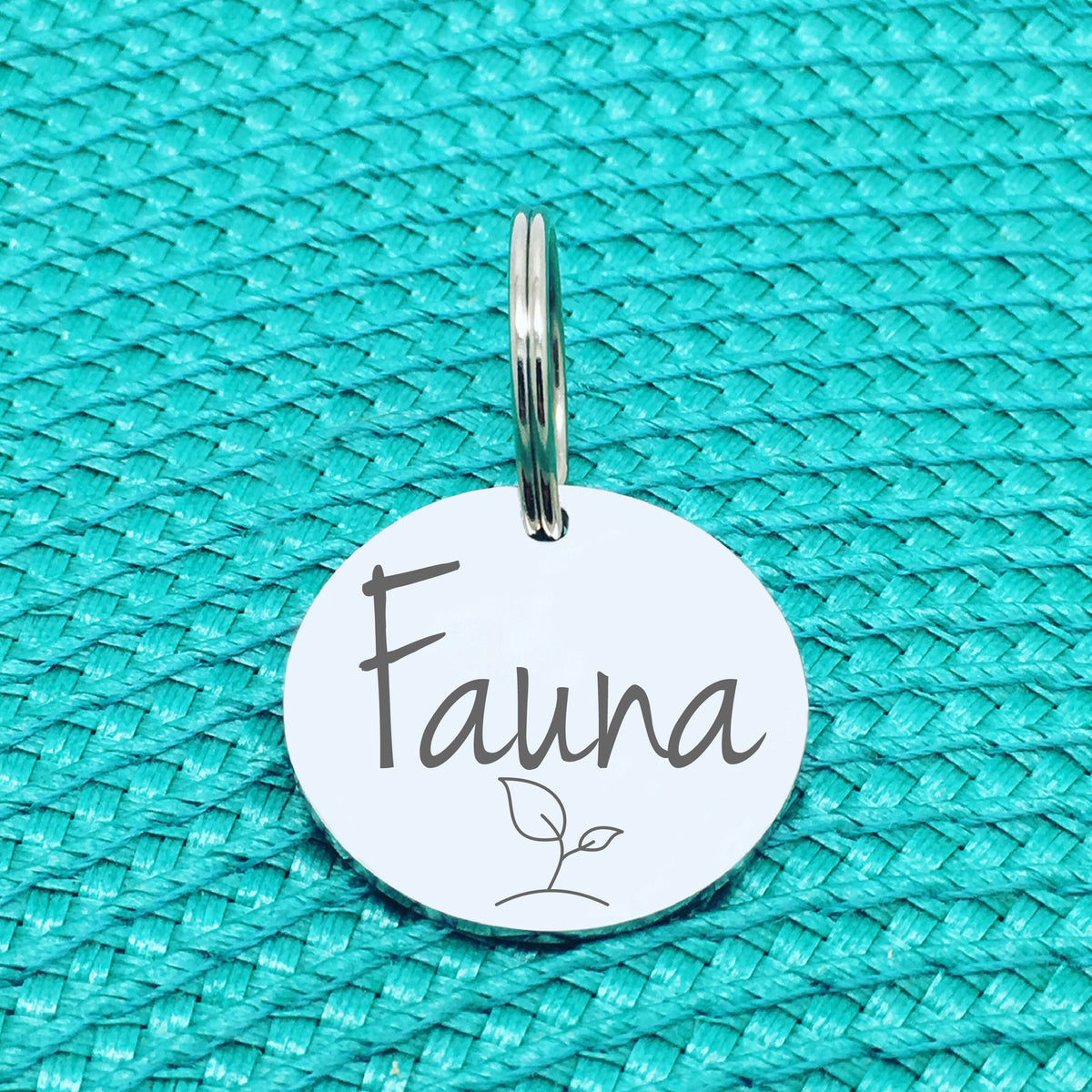 Engraved Custom Pet Tag Bean Sprout Design (Personalised Dog Tag / Personalised Cat Tag)