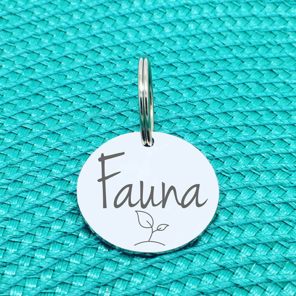 Engraved Custom Pet Tag Bean Sprout Design (Personalised Dog Tag / Personalised Cat Tag)