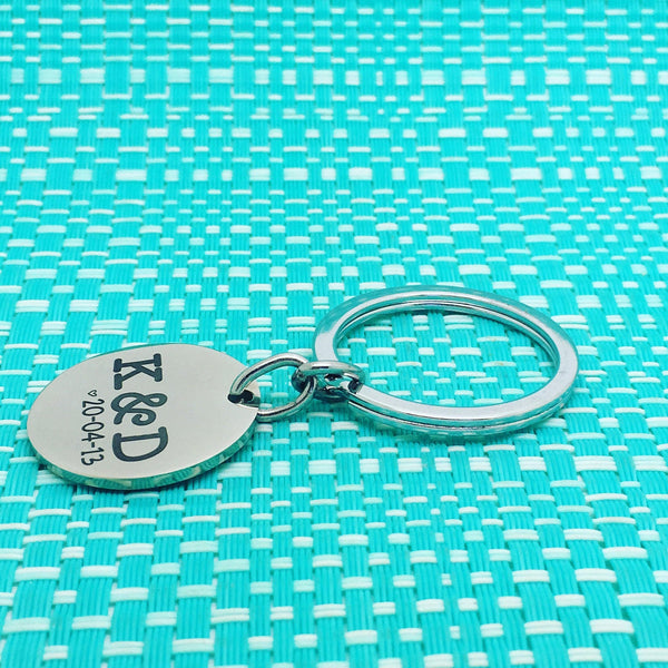 Personalised Couple Anniversary Keyring (Add your initials and anniversary date)