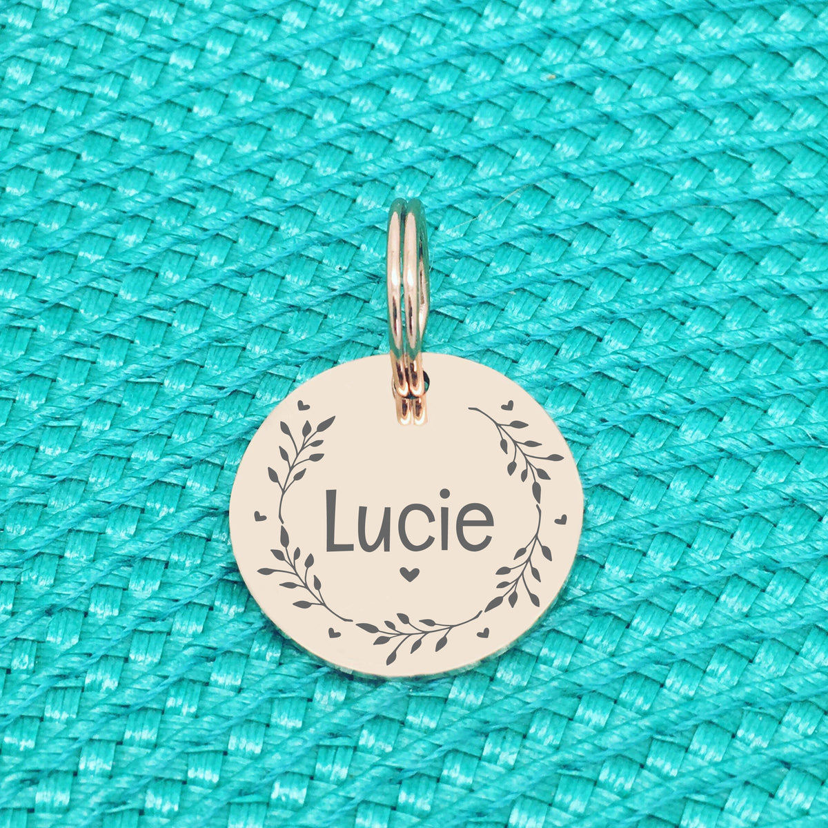 Custom Engraved Double Sided Pet Name Tag (Personalised ID tag) - 'Rosie' have your people call my people design