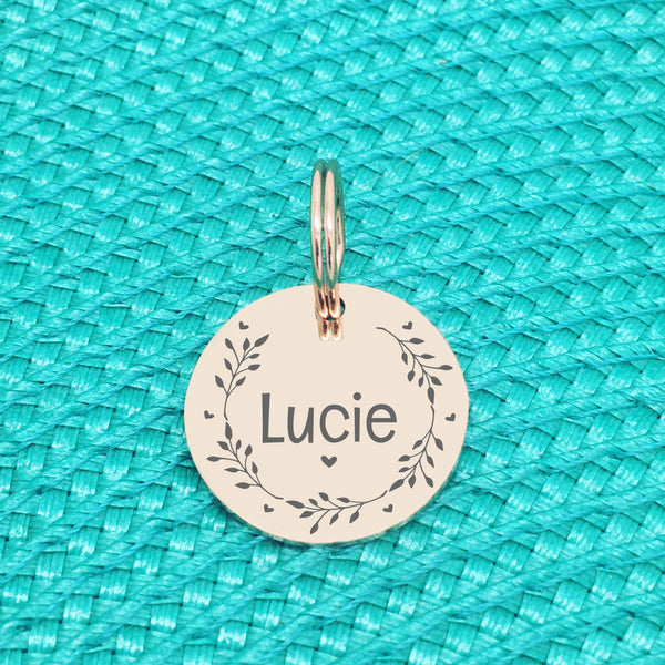 Custom Engraved Double Sided Pet Name Tag (Personalised ID tag) - 'Rosie' have your people call my people design