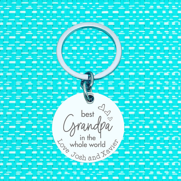 Personalised Keyring - Best Daddy i whte whole world (Change the names)