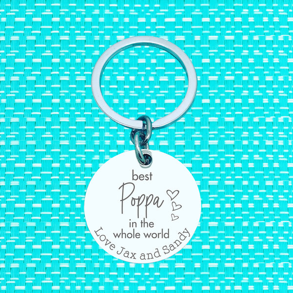 Personalised Keyring - Best Daddy i whte whole world (Change the names)