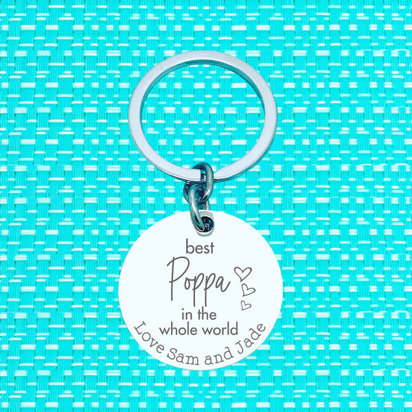 Personalised Keyring - Best Daddy i whte whole world (Change the names)