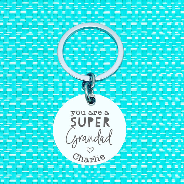 You Are A Super Dad Personalised Keyring (change Daddy to a name of your choosing)