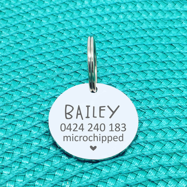 Personalised Cat Tag, Please Call My Mum She's Losing Her Shit Double Sided Cat Tag (Change Mum to Another Name)