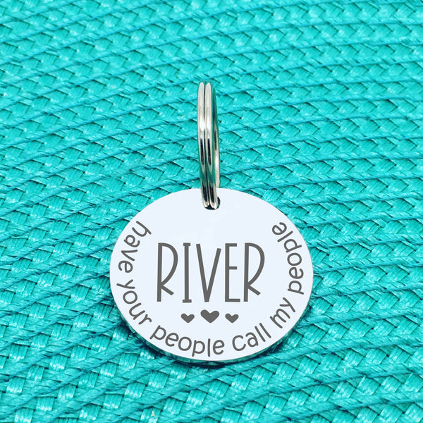 Have Your People Call My People Personalised Pet Tag with Hearts (Personalised Dog Tag / Personalised Cat Tag)