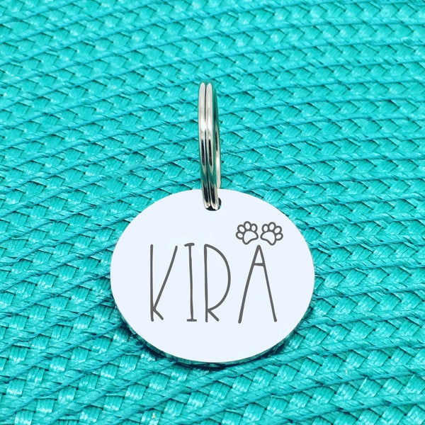 Engraved Personalised Pet Ryker Paw Print Design (Personalised Custom Engraved Dog Tag)