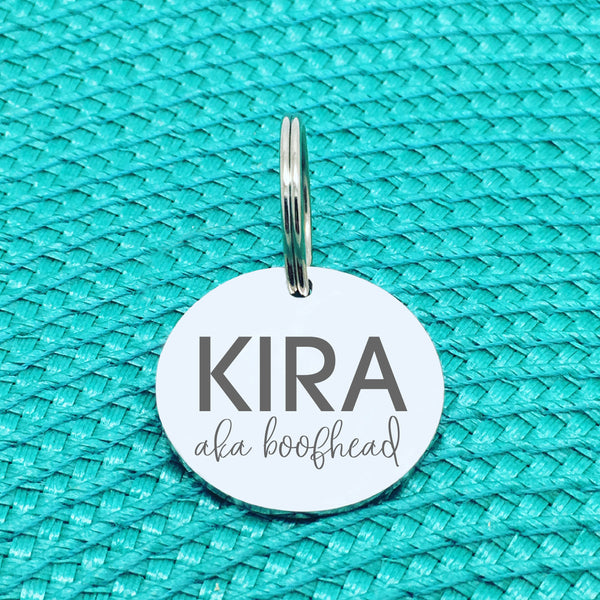 Personalised Pet Tag, 'Boofhead' Design (Personalised Custom Engraved Dog Tag)