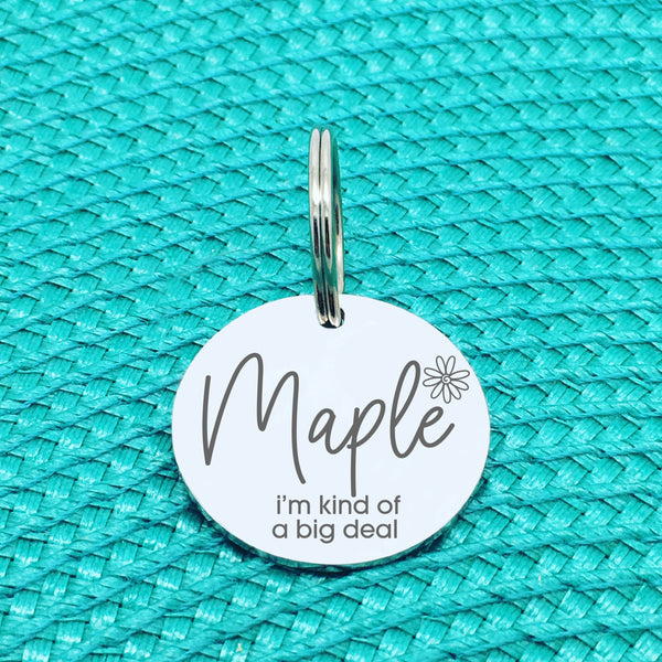 Personalised Pet Tag, 'I'm Kind Of A Big Deal' Design (Personalised Custom Engraved Dog Tag)