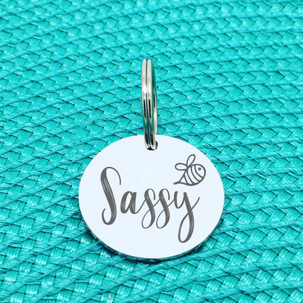 Personalised Pet Tag Honey Bee Design (Personalised Dog Tag / Personalised Cat Tag)