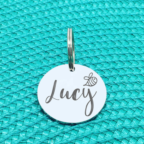 Personalised Pet Tag Honey Bee Design (Personalised Dog Tag / Personalised Cat Tag)