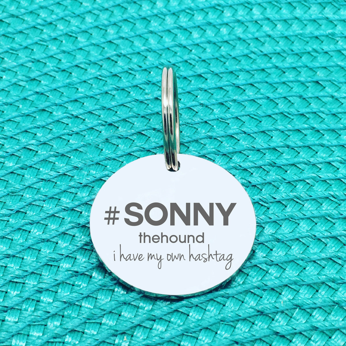 Personalised Pet Tag, 'I Have My Own Hashtag' Design (Personalised Custom Engraved Dog Tag)