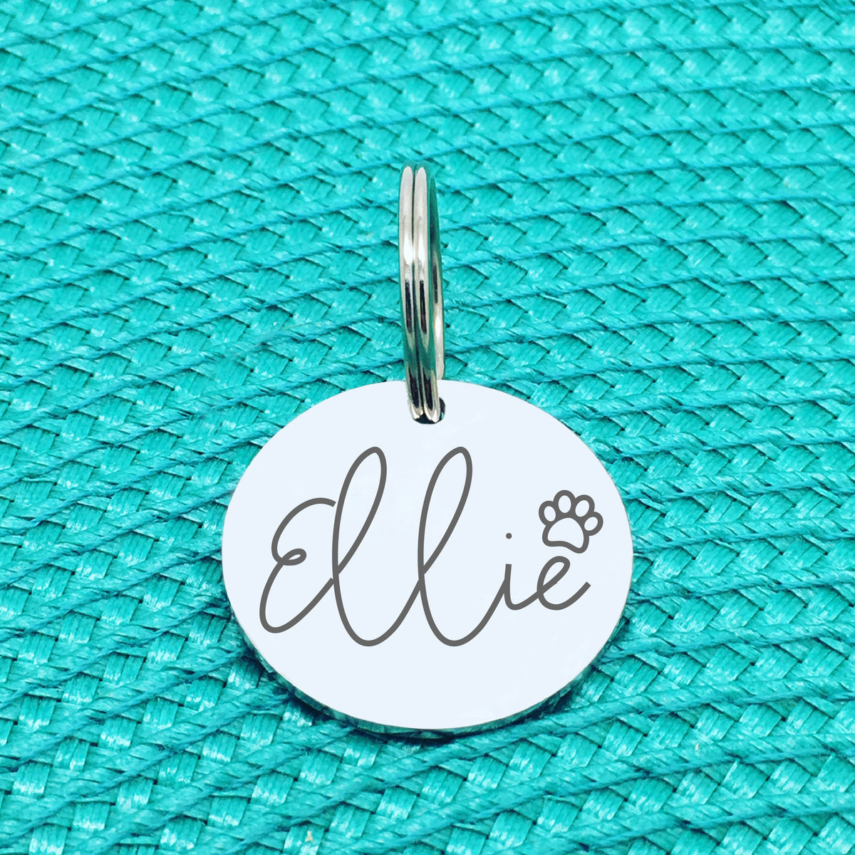 Engraved Personalised Pet Tag, 'Greg' Paw Print Design (Personalised Custom Engraved Dog Tag)