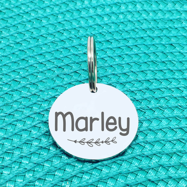 Engraved Personalised Pet Tag, 'Zarli' Branch Design (Personalised Custom Engraved Dog Tag)