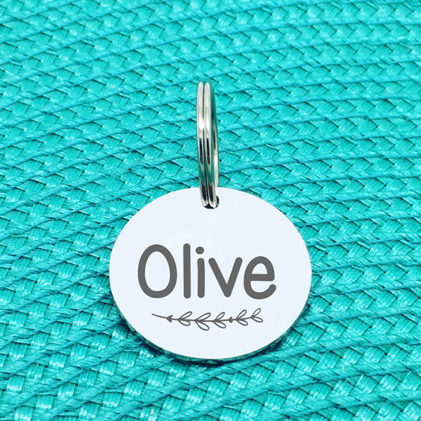 Engraved Personalised Pet Tag, 'Zarli' Branch Design (Personalised Custom Engraved Dog Tag)