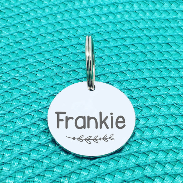Engraved Personalised Pet Tag, 'Zarli' Branch Design (Personalised Custom Engraved Dog Tag)